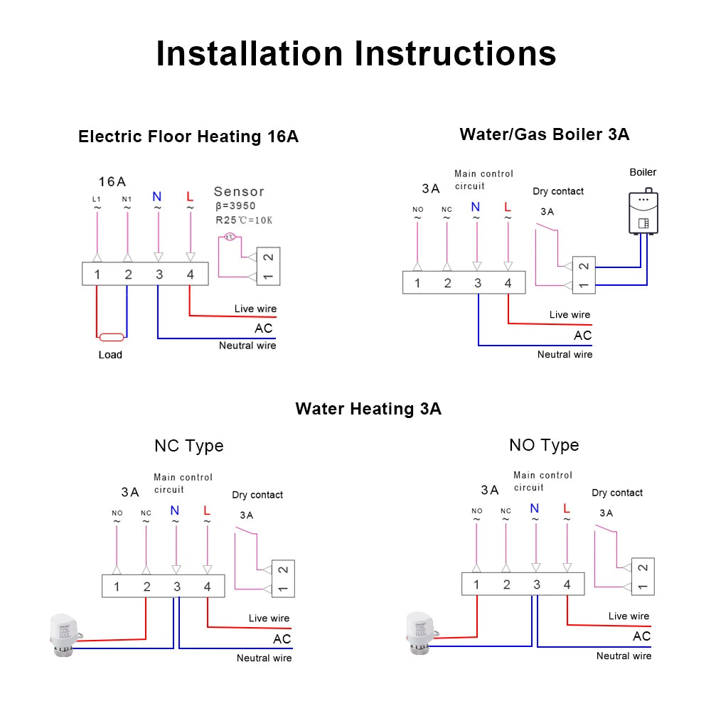 AVATTO Tuya WiFi Smart Thermostat, Electric Floor Heating Water/Gas Boiler Temperature