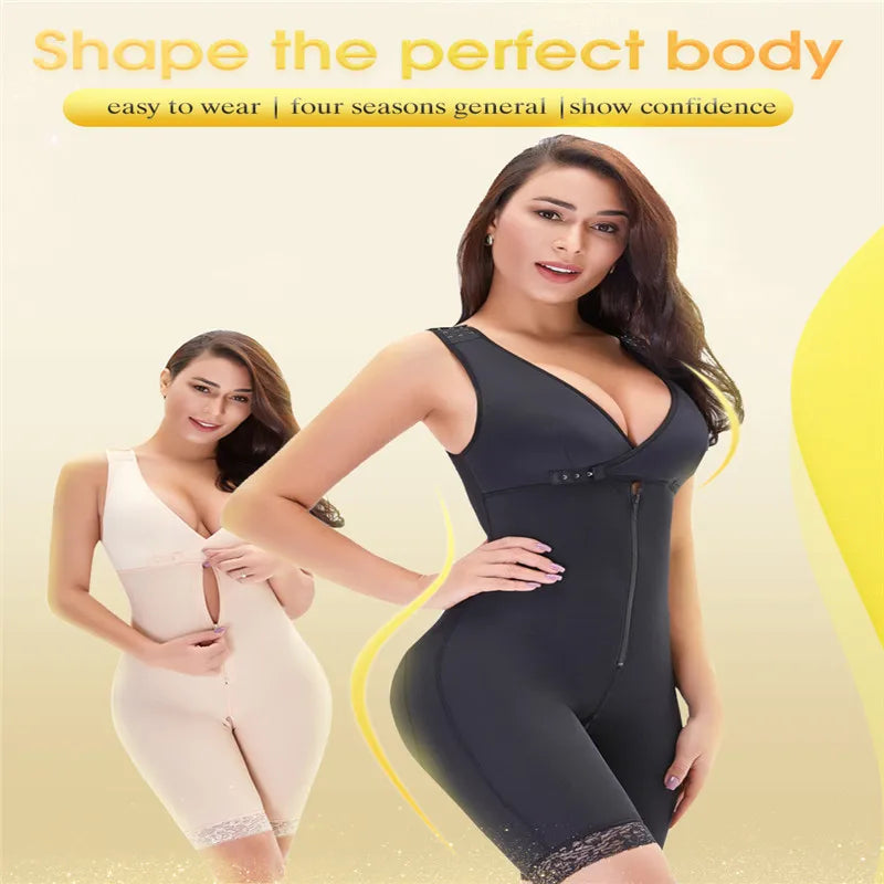Zip Waist Lace Slimming Shaper Corset Control Shapewear Butt Lifter Strap Body Shaper