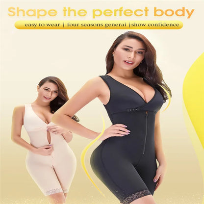 Zip Waist Lace Slimming Shaper Corset Control Shapewear Butt Lifter Strap Body Shaper