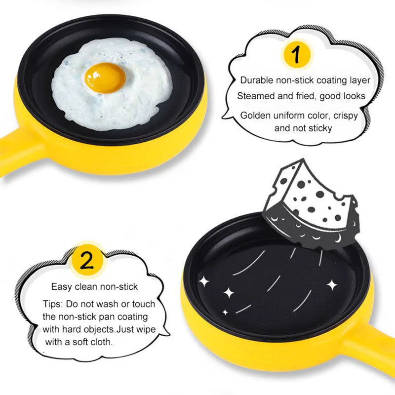 220V Omelet Steamer Egg Cooker Egg Frying Pan Auto Power Off Breakfast