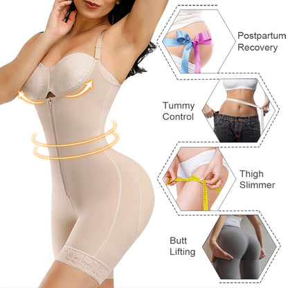 Fajas Colombianas Detachable Straps Full Body Shaper Tummy Slimming Postpartum