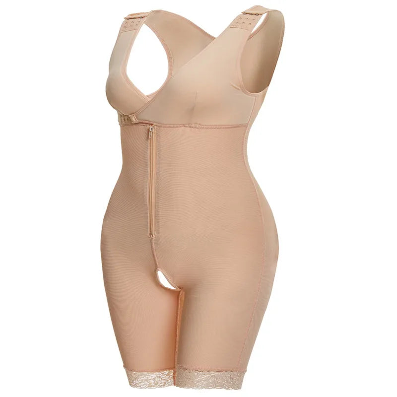Zip Waist Lace Slimming Shaper Corset Control Shapewear Butt Lifter Strap Body Shaper