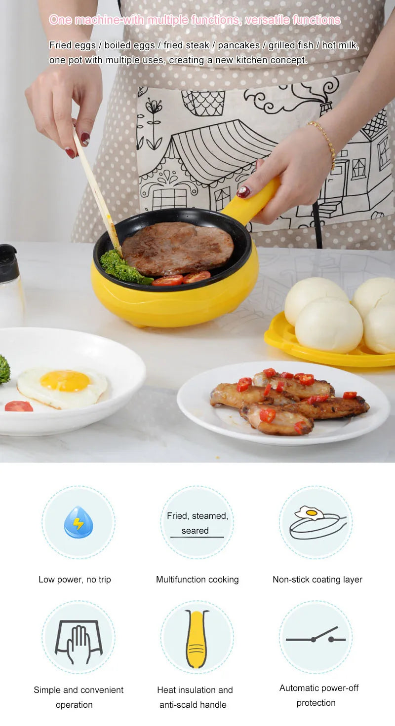 220V Omelet Steamer Egg Cooker Egg Frying Pan Auto Power Off Breakfast