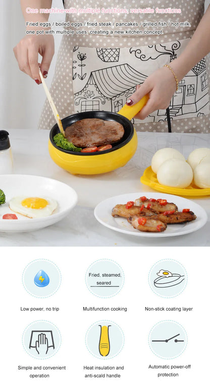 220V Omelet Steamer Egg Cooker Egg Frying Pan Auto Power Off Breakfast