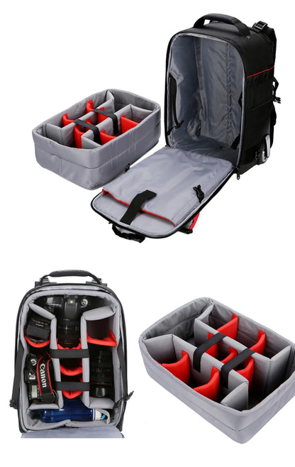 Maleta con ruedas para cámara DSLR profesional Vnelstyle, bolso de vídeo, foto, cámara digital