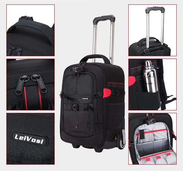 Maleta con ruedas para cámara DSLR profesional Vnelstyle, bolso de vídeo, foto, cámara digital