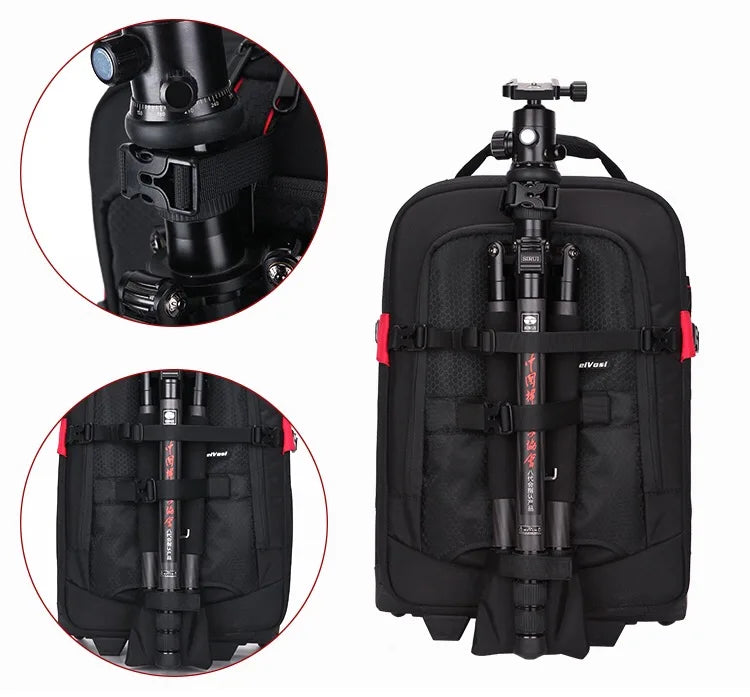 Maleta con ruedas para cámara DSLR profesional Vnelstyle, bolso de vídeo, foto, cámara digital