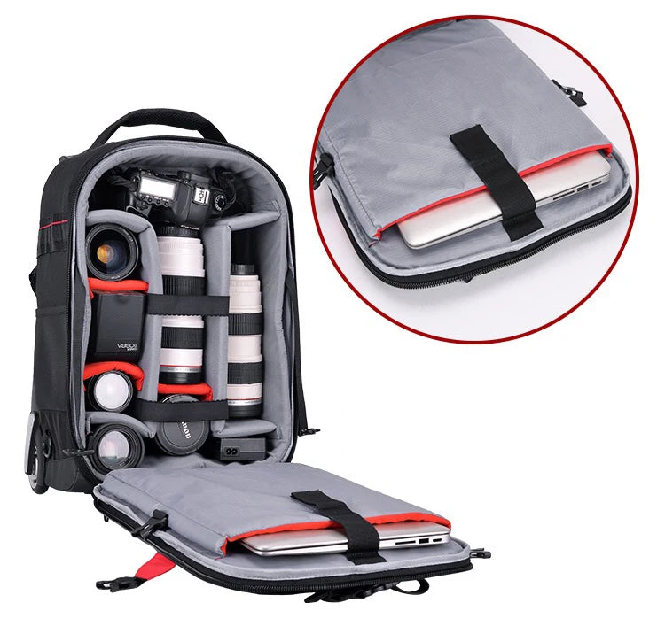 Maleta con ruedas para cámara DSLR profesional Vnelstyle, bolso de vídeo, foto, cámara digital