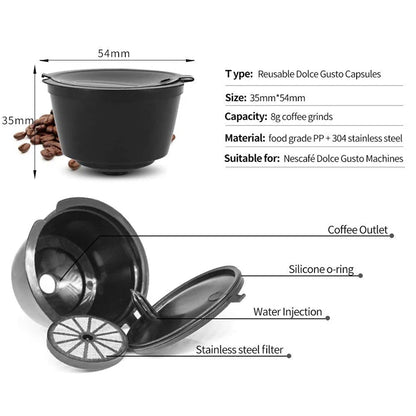 LMETJMA 9 Color Refillable Reusable Dolce Gusto Coffee Capsules
