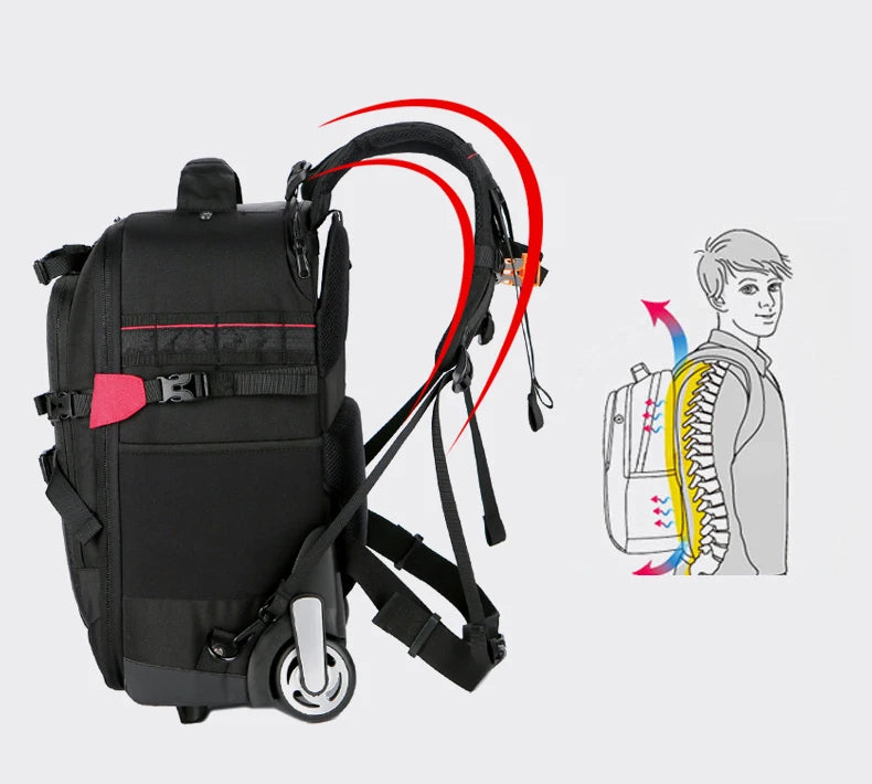 Maleta con ruedas para cámara DSLR profesional Vnelstyle, bolso de vídeo, foto, cámara digital