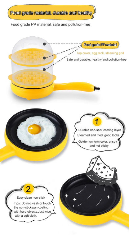 220V Omelet Steamer Egg Cooker Egg Frying Pan Auto Power Off Breakfast