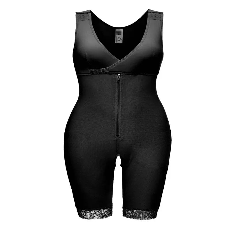 Zip Waist Lace Slimming Shaper Corset Control Shapewear Butt Lifter Strap Body Shaper