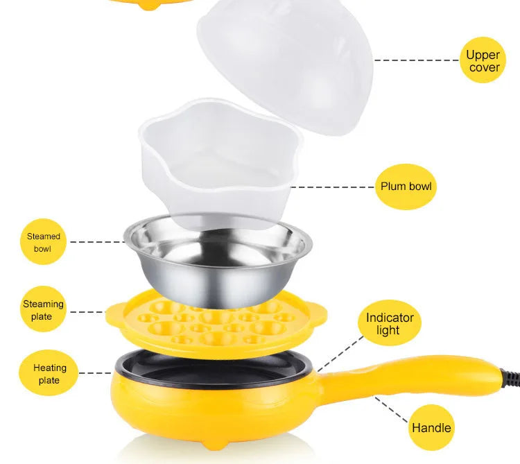 220V Omelet Steamer Egg Cooker Egg Frying Pan Auto Power Off Breakfast