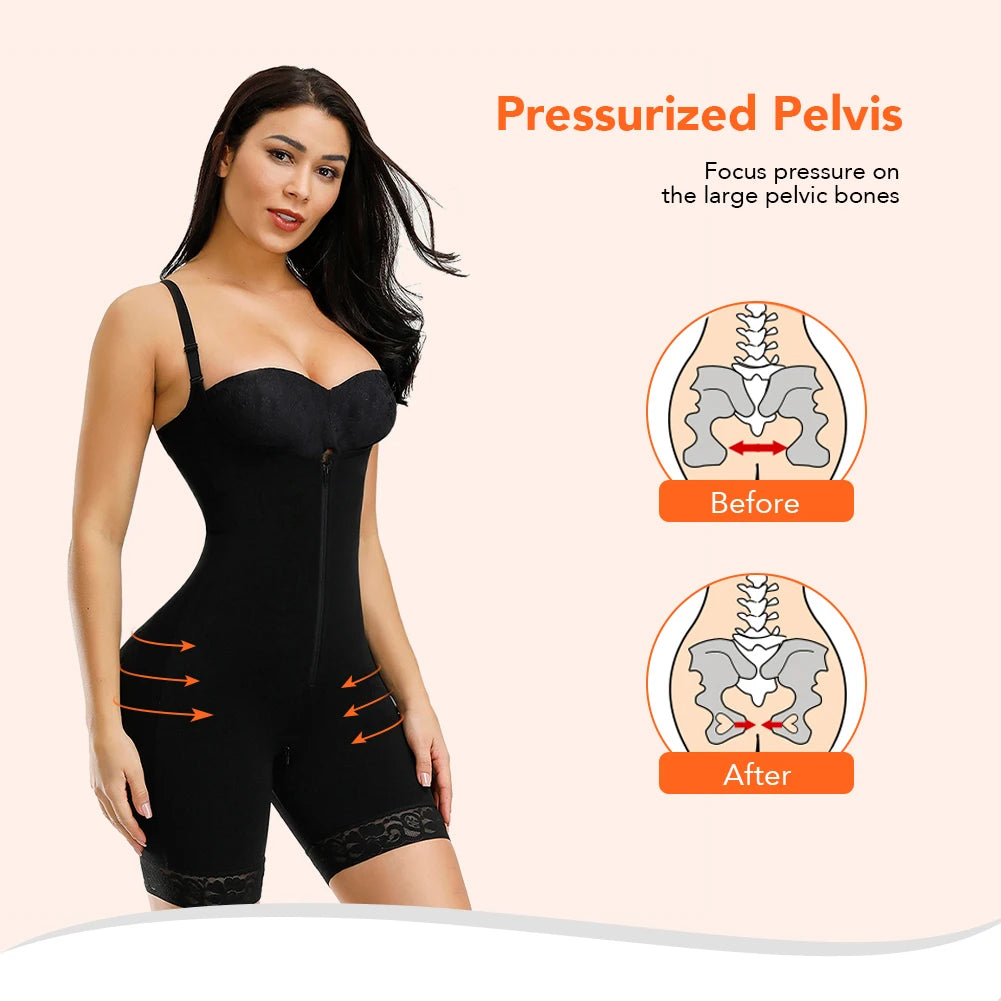 Fajas Colombianas Detachable Straps Full Body Shaper Tummy Slimming Postpartum