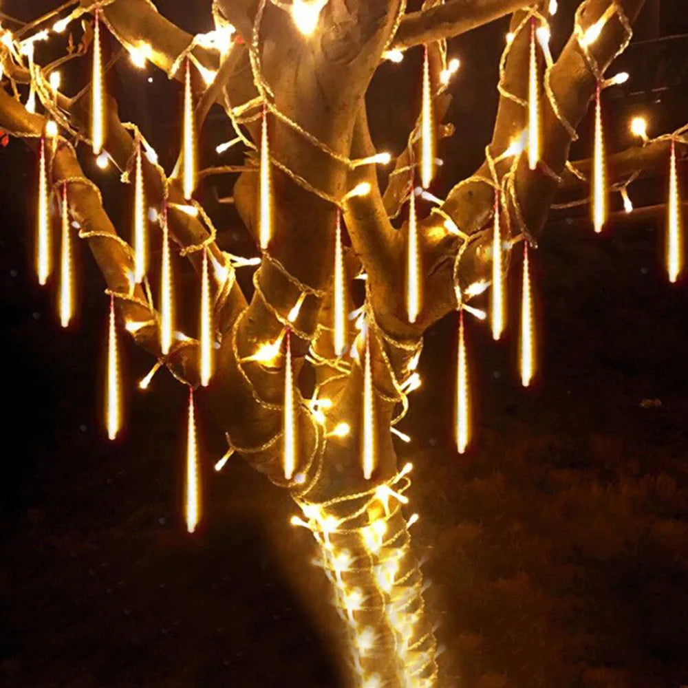 LED Meteor Shower Rain Lights Waterproof Falling Raindrop Fairy String