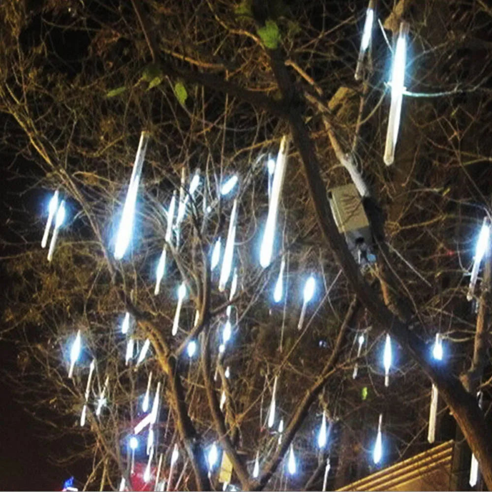 LED Meteor Shower Rain Lights Waterproof Falling Raindrop Fairy String