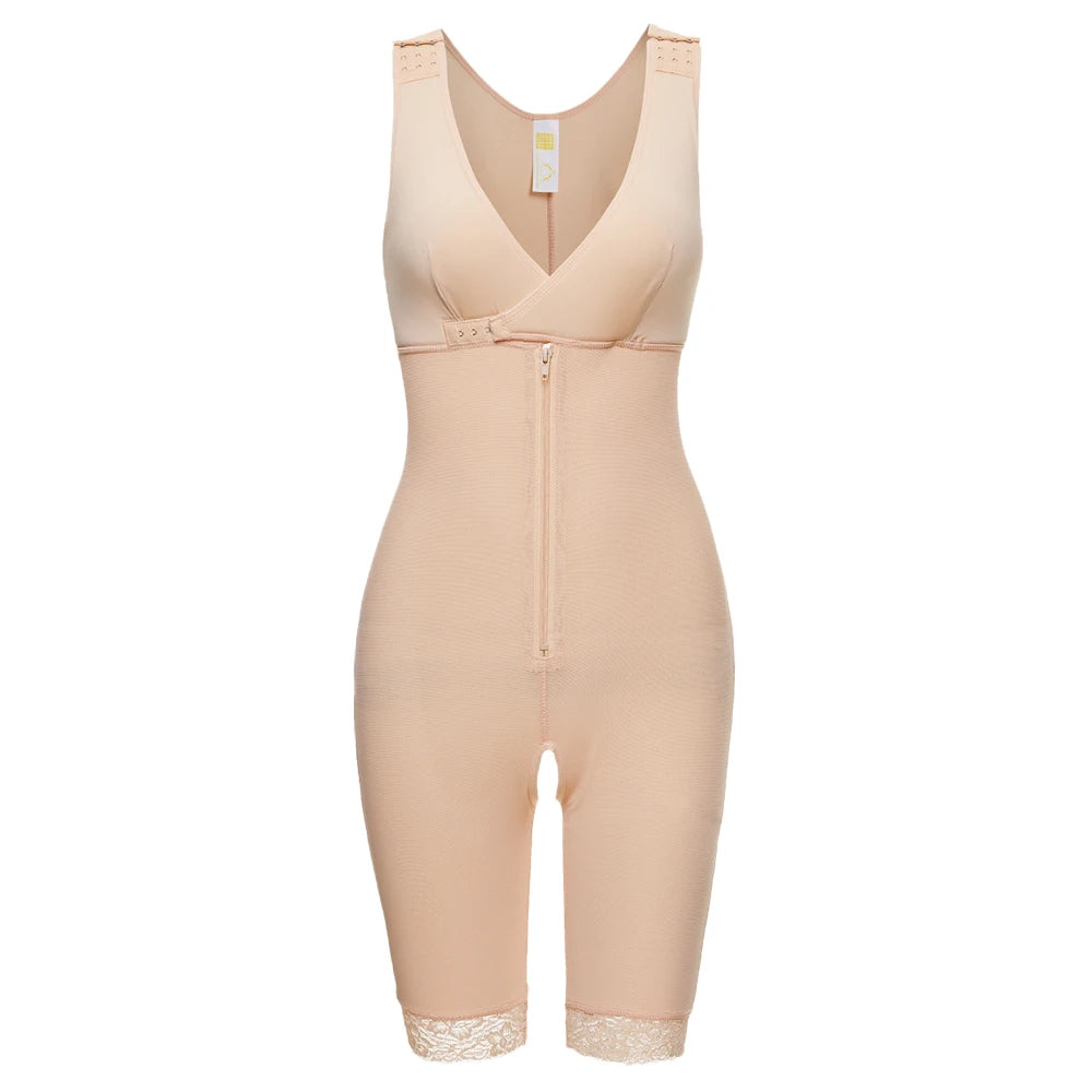 Zip Waist Lace Slimming Shaper Corset Control Shapewear Butt Lifter Strap Body Shaper