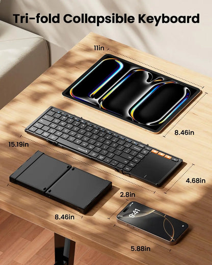 Teclado plegable ProtoArc XK01 TP con panel táctil Bluetooth de viaje