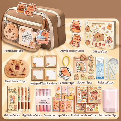 Capybara Stationery Set Students Large-Capacity Pen Pouch Creative