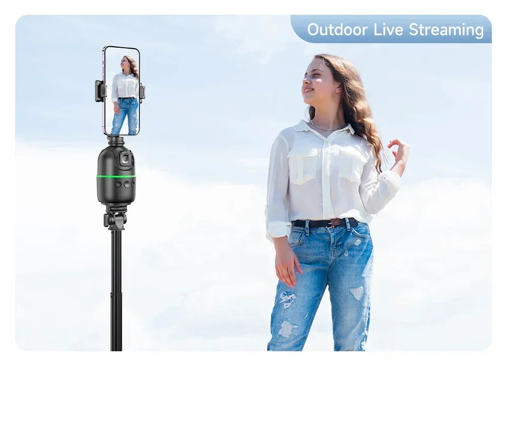 VIKEFON Estabilizador de cardán con seguimiento facial automático inteligente 360° Trípode con palo selfi