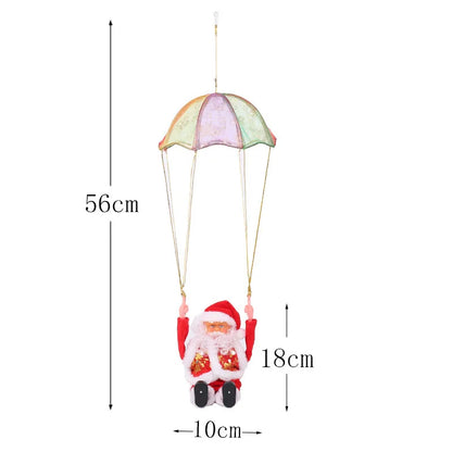 Electric Dancing Santa Claus Christmas Tree Decor Hanging Parachute Somersault