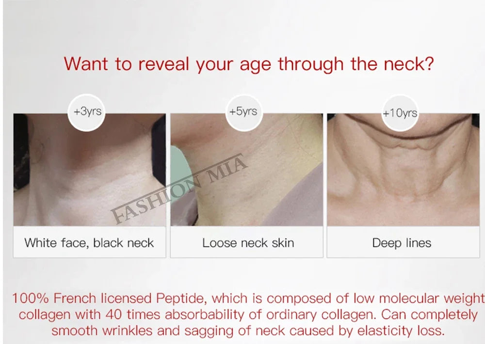 Crema para el cuello con hilo Naite (100 ml) con péptidos de colágeno hidrolizado de Corea y solución de adenosina al 5 % 