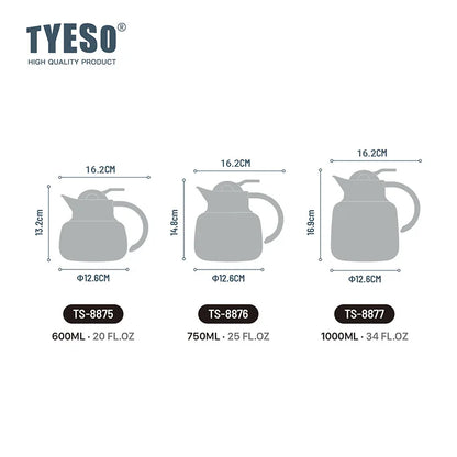Tyeso Pumpkin-Shaped Thermos Steel Insulated Tea Infuser Hot Cold Water Bottle