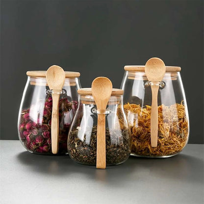 1 recipiente hermético para alimentos, para cocina, de vidrio.