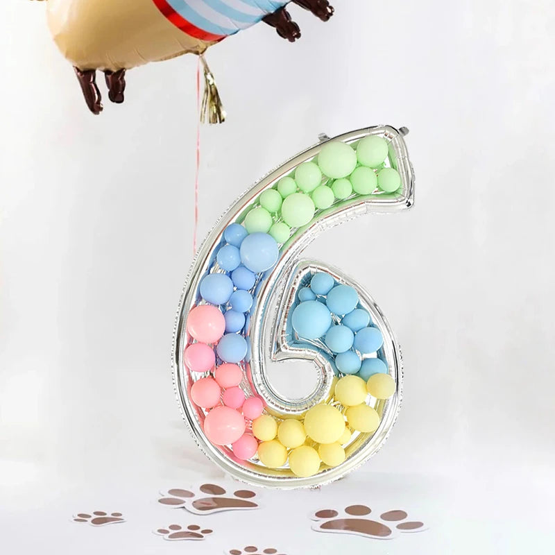 68inch Large Foil Number Balloon DIY Filling Frame 1st 18th Birthday