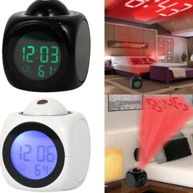 Multi-function Projection Chime Clock LED Light Projection