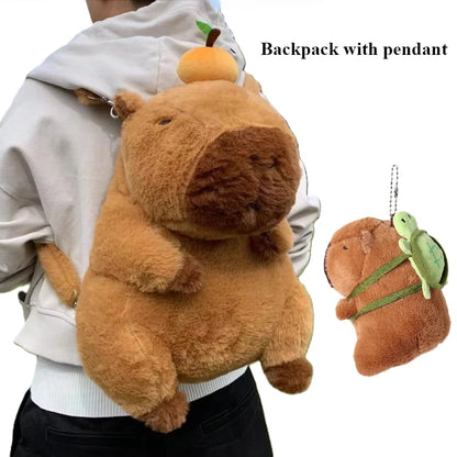 Capybara Plush Backpack Kawaii Fashion Plushie Doll Fur Pendant Children's