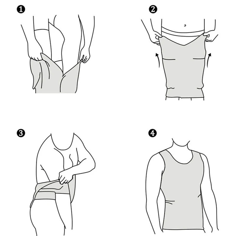 Men's Shapewear Slimming Body Corset Vest Shirt Compression Abdomen