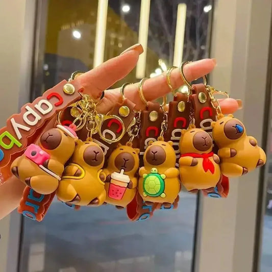 Capybara rodent capybara backpack pendant simulation car PVC pendant keychain