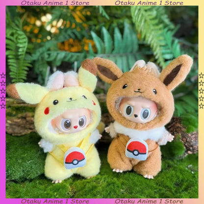 Roupas de boneca Kawaii Labubu Desenho animado Charmander Squirtle com mochila