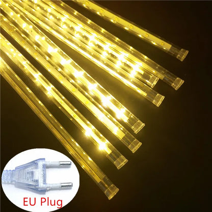 LED Meteor Shower Rain Lights Waterproof Falling Raindrop Fairy String