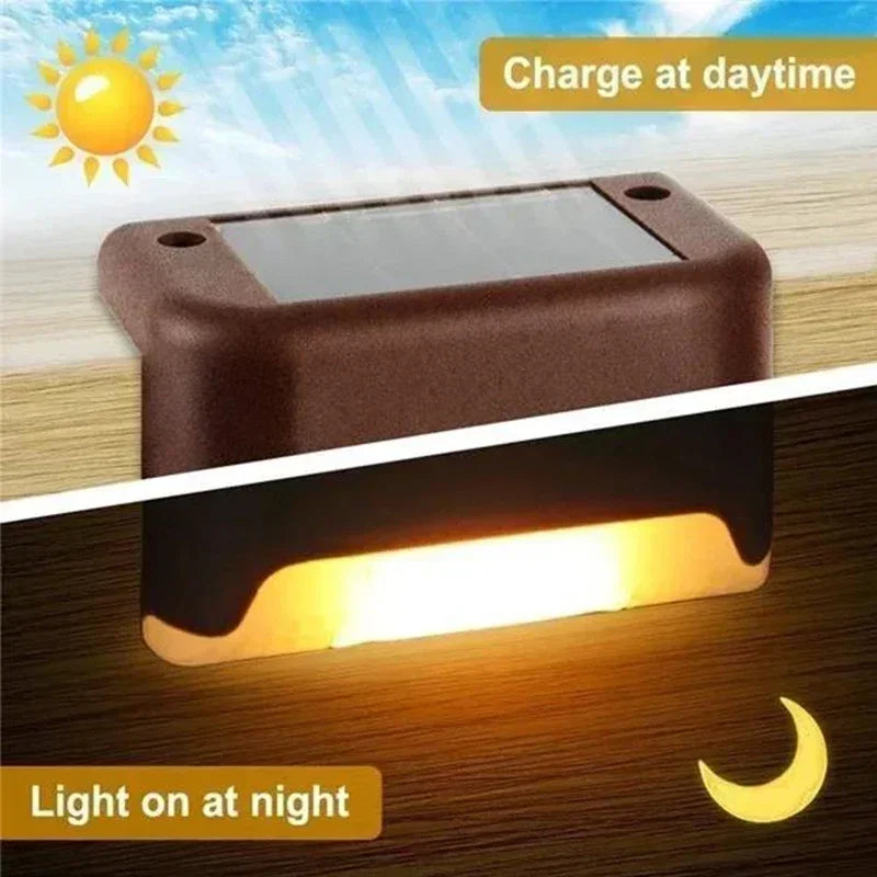 Luces solares para terraza de 4/8/12 unidades, encendido/apagado automático, impermeables, para escaleras y paredes