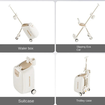Lazy Walking Suitcase Can Sit Ride Children's Luggage  Baby Travel