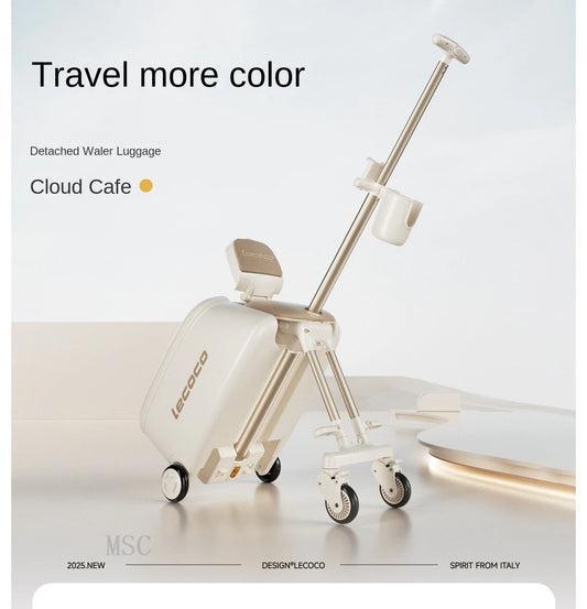 Lazy Walking Suitcase Can Sit Ride Children's Luggage  Baby Travel