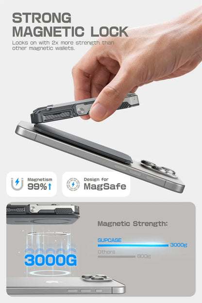 Soporte magnético tipo trípode SUPCASE con tarjetero para iPhone 16/15/14/13/12