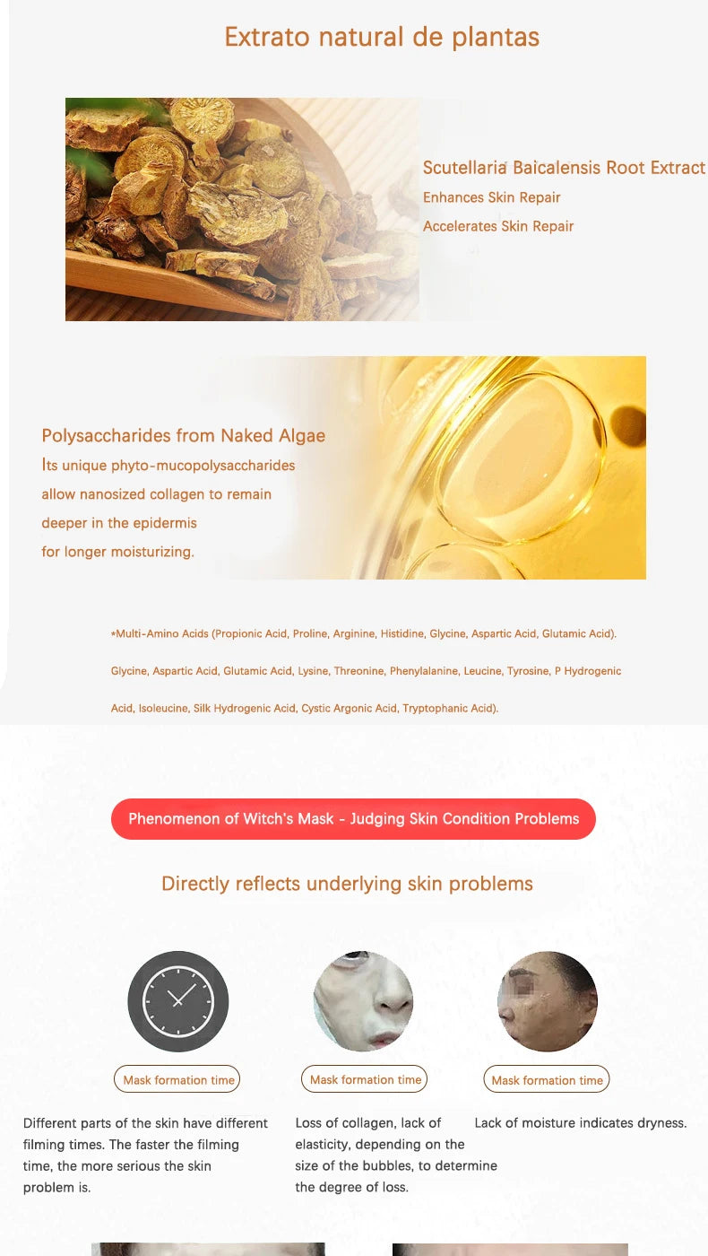 Kit de Máscara Facial Refirmante com Peptídeos de Colagénio Coreano para Lifting em V