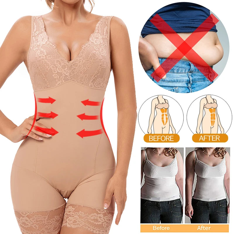 Shapewear Women Full Body Shaper Slimming Bodysuits Lace Corset Waist Trainer Shaping