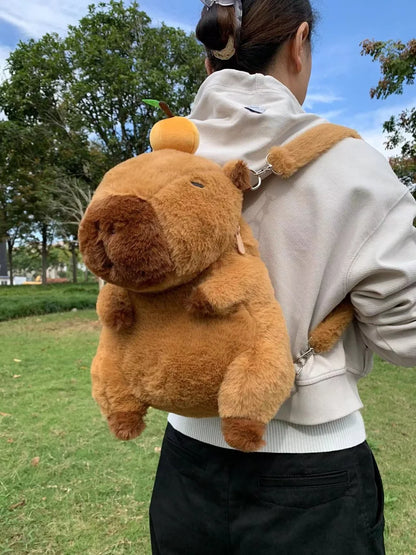 Capybara Plush Backpack Kawaii Fashion Plushie Doll Fur Pendant Children's