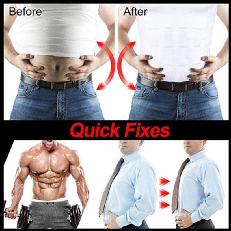 Men's Shapewear Slimming Body Corset Vest Shirt Compression Abdomen