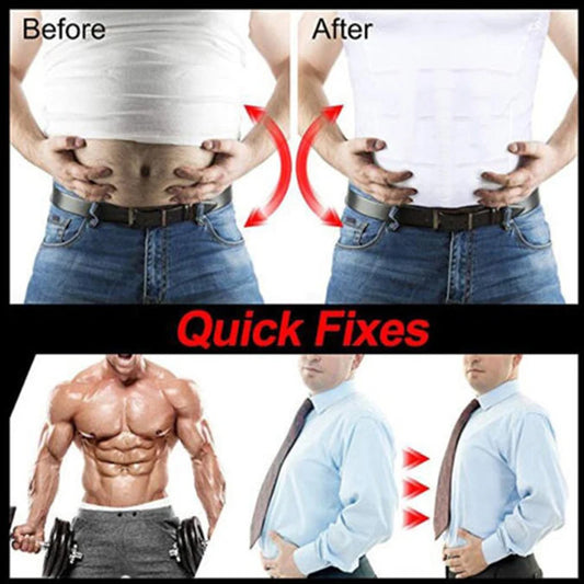 Men's Shapewear Slimming Body Corset Vest Shirt Compression Abdomen