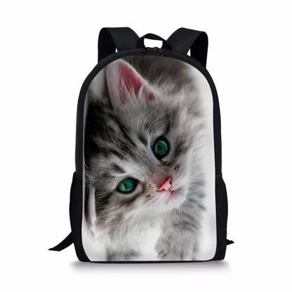 Mochilas escolares populares e modernas para cadernos de gatos 3D
