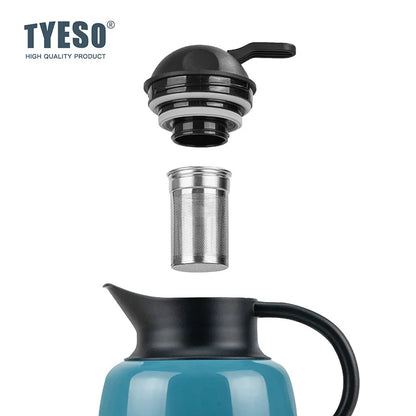 Tyeso Pumpkin-Shaped Thermos Steel Insulated Tea Infuser Hot Cold Water Bottle