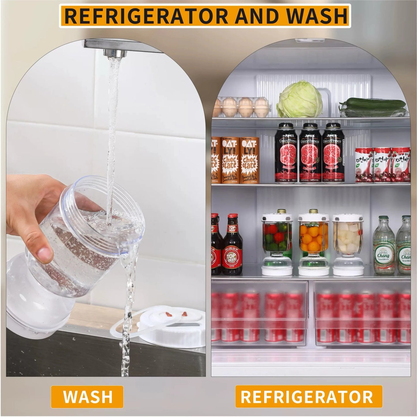 Olive & Kimchi Filter New Container Hourglass Jar With Filter Flip Pickle