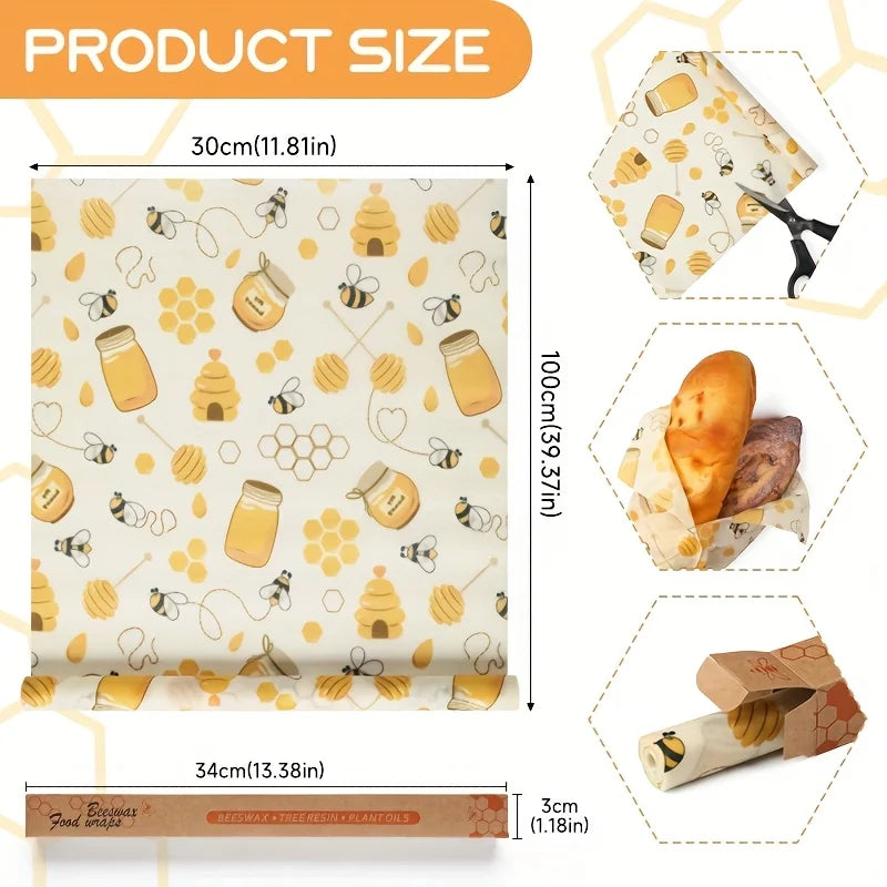 Envase reutilizable de cera de abeja para conservar alimentos, apto para sándwiches, fr
