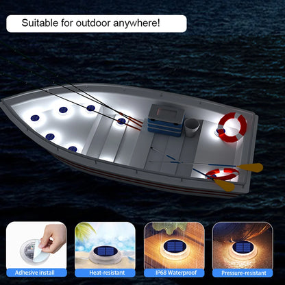 Solar Powered LED Outdoor Deck Lights IP68 Waterproof Automatic On/Off