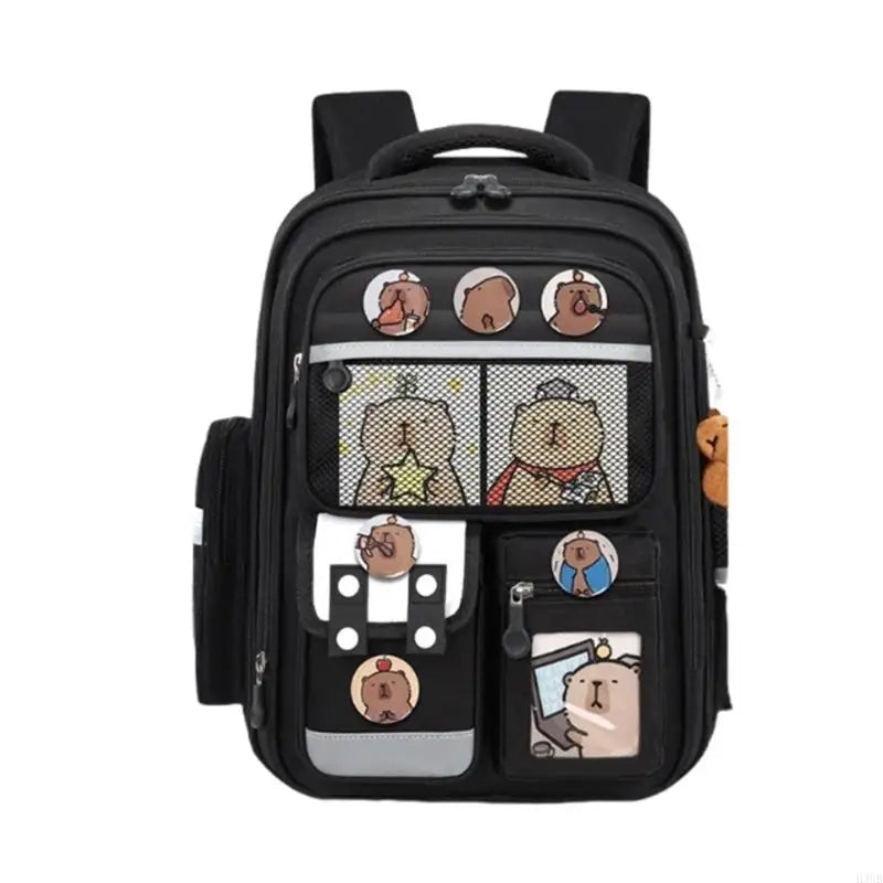 H3CB Unique Capybara Designs Backpack For Elementary Students Ergonomic